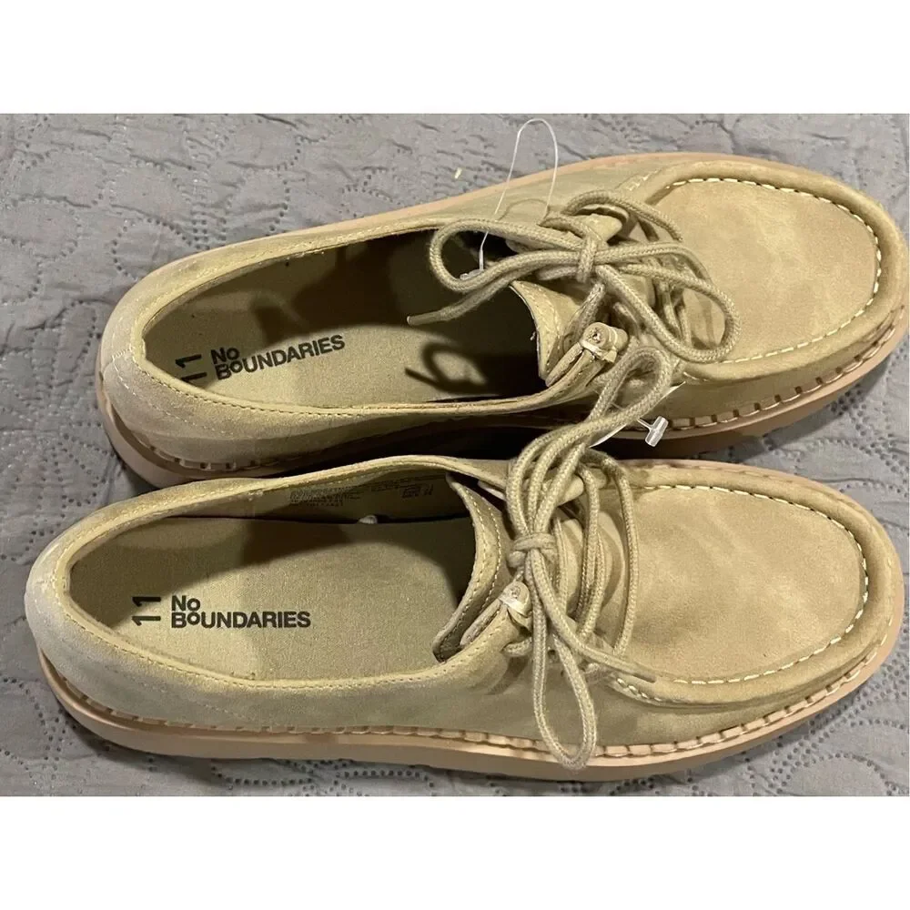 No Boundaries Tan Platform Lace Up Women’s Shoes 11 New